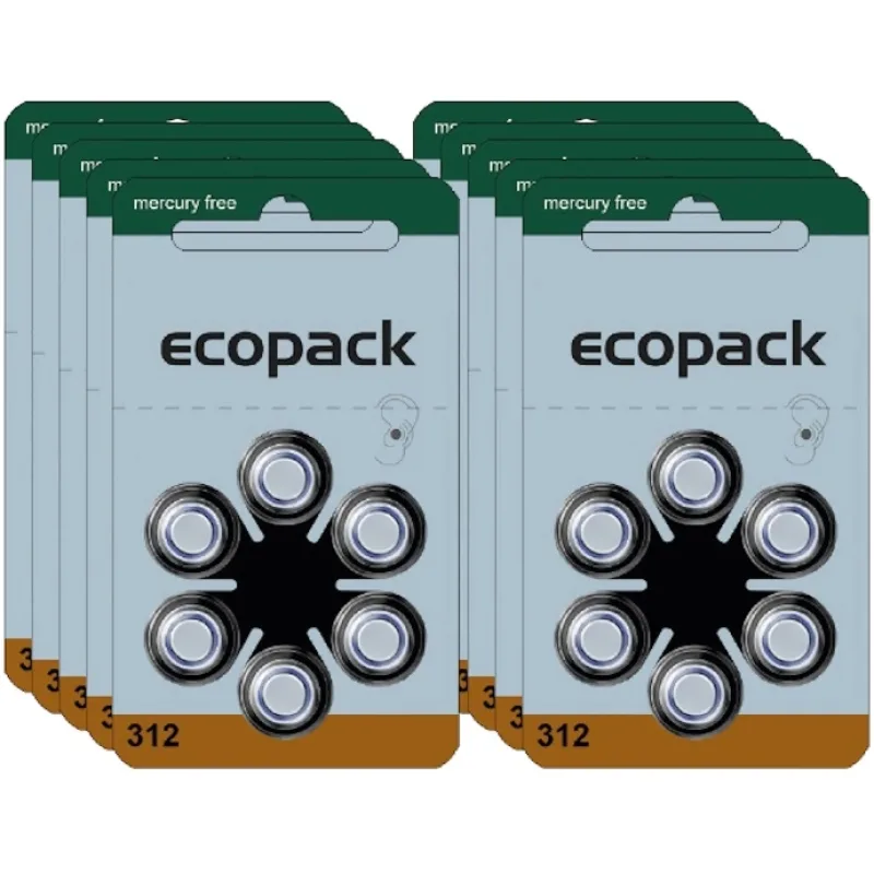 VARTA ECOPACK 312 / PR41, baterie do naslouchadel. Balení 10xBL6