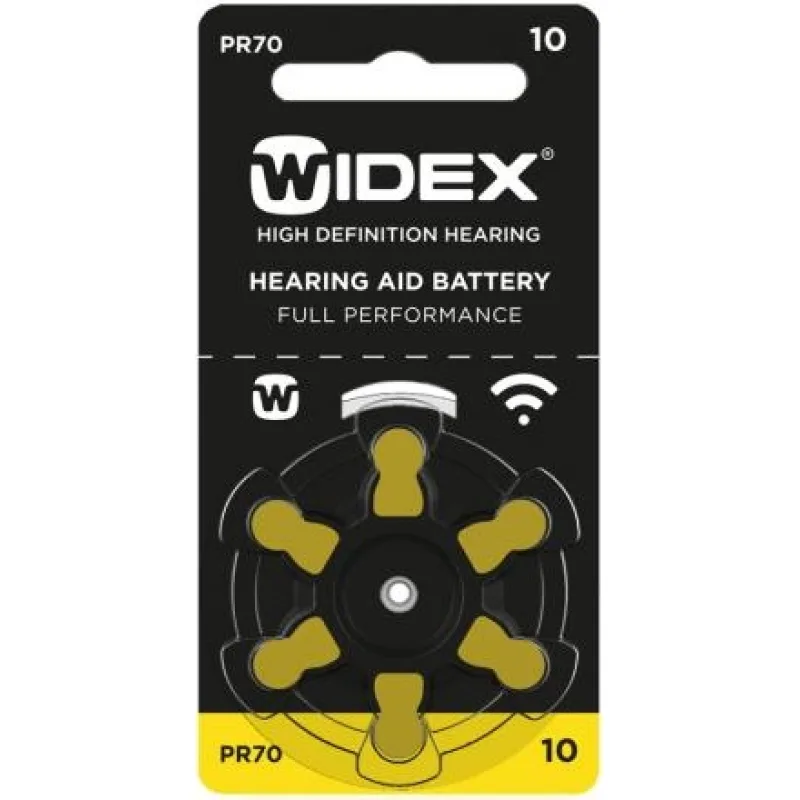 WIDEX 10 / PR70 značkové baterie do naslouchadel, blistr 6ks.