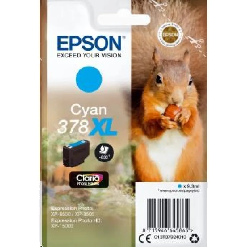 EPSON ink bar Singlepack Cyan 378XL Claria Photo HD Ink 9, 3 ml…