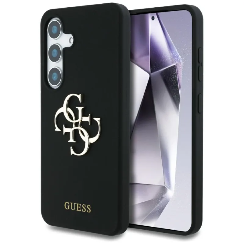 Guess Silicone Big 4G Logo Bottom Script puzdro pre Samsung Galaxy S25 - čierne
