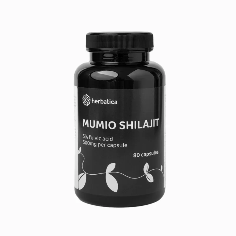 Herbatica Shilajit - očistené mumio premium (500mg) - výživový doplnok - 80 kapsúl -