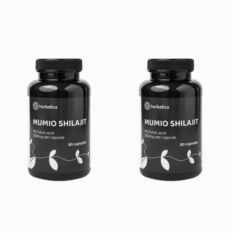 Herbatica Zvýhodnený set: 2 x Shilajit - očistené mumio premium (500mg) - 80 kapsúl -