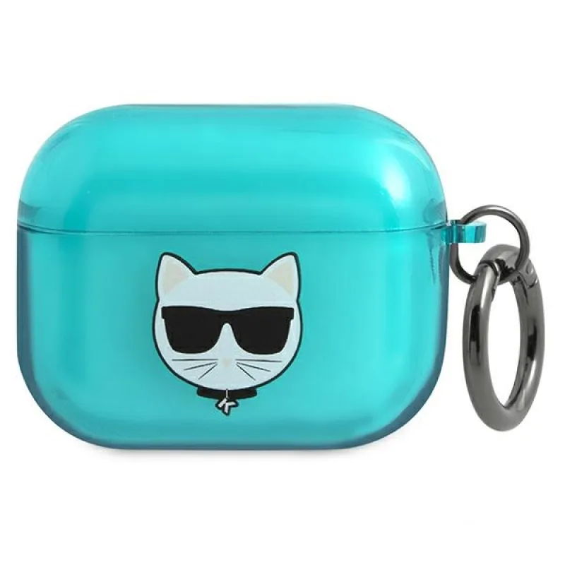 Puzdro Karl Lagerfeld Choupette AirPods Pro – modré