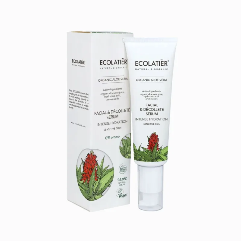 EcoLatier Sérum na tvár a dekolt s intenzívnou hydratáciou Organic Aloe Vera - 50 ml -
