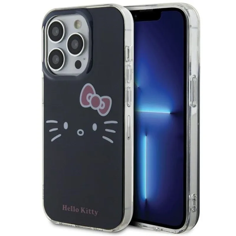 Obal Hello Kitty IML Kitty Face pre iPhone 14 Pro - čierny