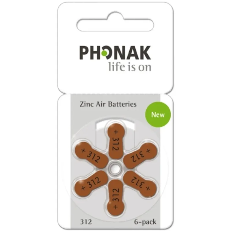 PHONAK 312 / PR41 značkové baterie do naslouchadel, blistr 6ks.