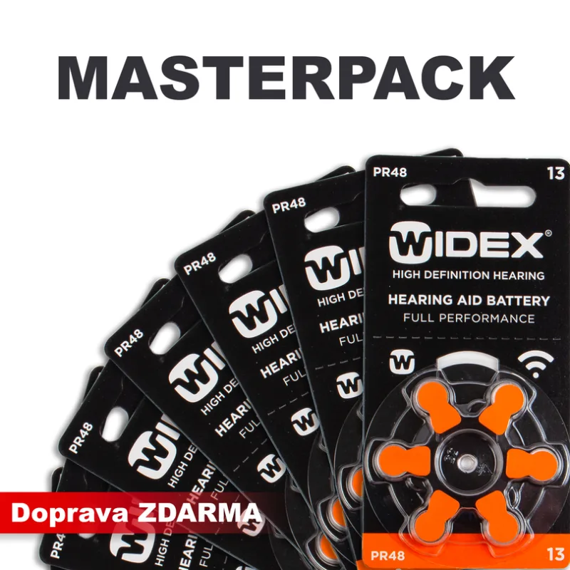 Baterie do naslouchadel WIDEX 13 / PR48, MASTERPACK 20 (120ks)