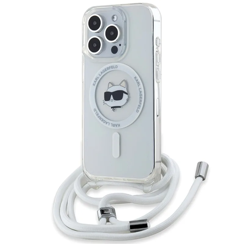 Puzdro Karl Lagerfeld IML Choupette Head&Cord MagSafe pre iPhone 15 Pro Max - priehľadné