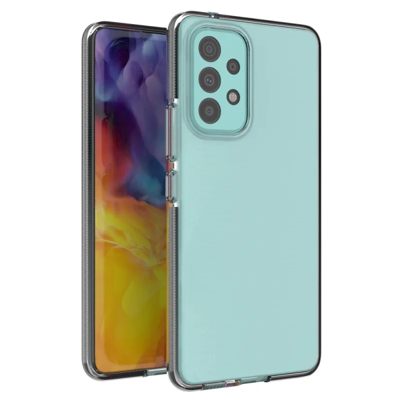 Spring Case kryt gélový TPU kryt s farebným rámom pre Samsung Galaxy A73 čierny