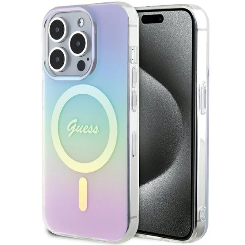 Guess GUHMP15XHITSU iPhone 15 Pro Max 6,7" fialovofialové pevné puzdro IML Iridescent MagSafe