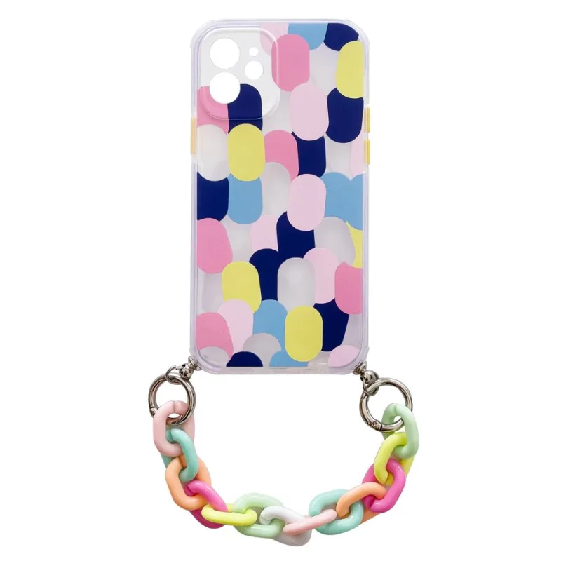 Color Chain Case gélové pružné elastické puzdro s príveskom retiazky pre iPhone 8 Plus / iPhone 7 Plus viacfarebný