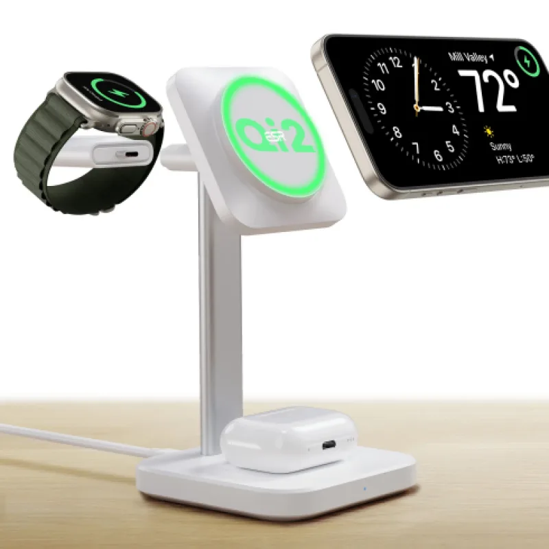 ESR Qi2 3-in-1 Watch Wireless Charging Set - White