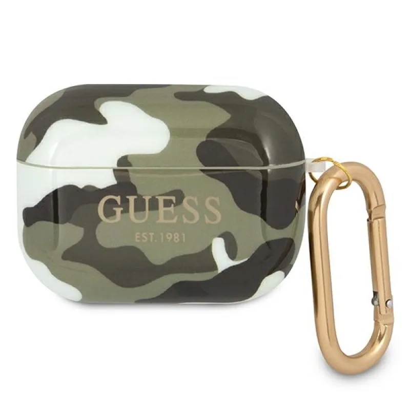 Guess GUAPUCAMA AirPods Pro kryt zelený/khaki Camo Collection