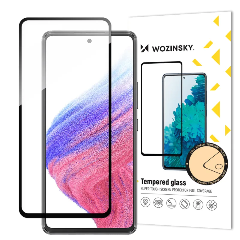 Wozinsky Celoplošné tvrdené sklo Samsung Galaxy A54 5G 9H Celoobrazovkové tvrdené sklo s čiernym rámom