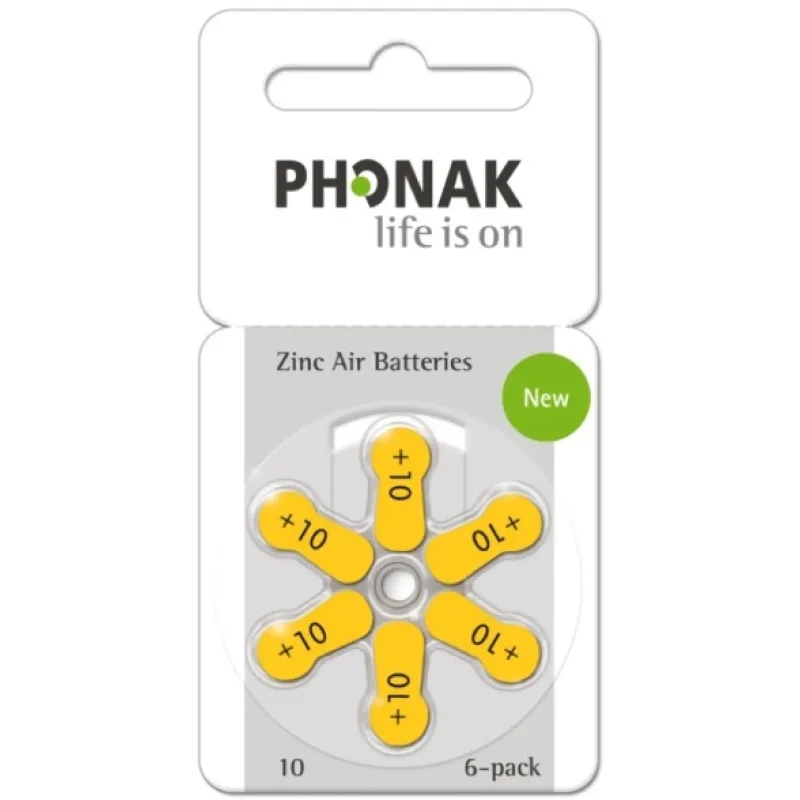 PHONAK 10 / PR70 značkové baterie do naslouchadel, blistr 6ks.