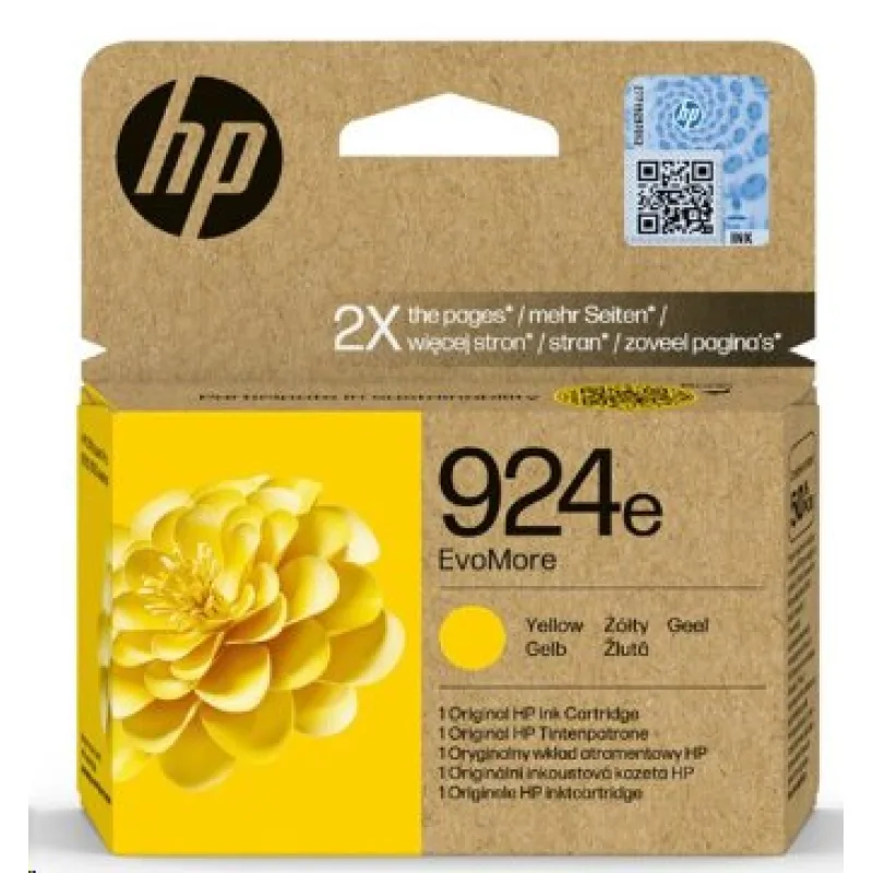 HP 924e EvoMore Yellow Original Ink Cartridge 800str. 4K0U9NE#CE1