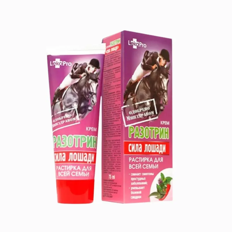 LekoPro KONSKÁ SILA krém RAZOTRIN - na bolesti hrdla, prechladnutie - 75 ml -