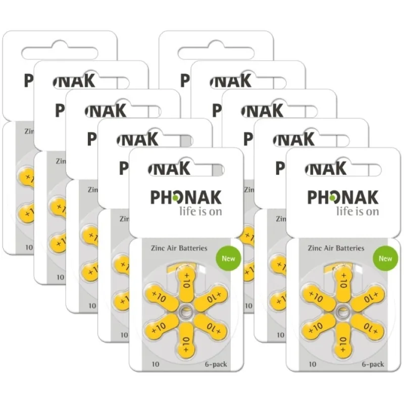 PHONAK 10 / PR70 značkové baterie do naslouchadel. Balení 10xBL6