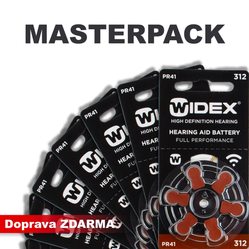 Baterie do naslouchadel WIDEX 312 / PR41, MASTERPACK 20 (120ks)