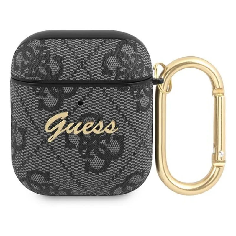 Guess 4G Script Metal Collection puzdro pre AirPods 1 / 2 - šedé
