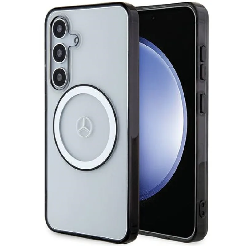 Puzdro Mercedes Printed Logo MagSafe pre Samsung Galaxy S24 - priehľadné