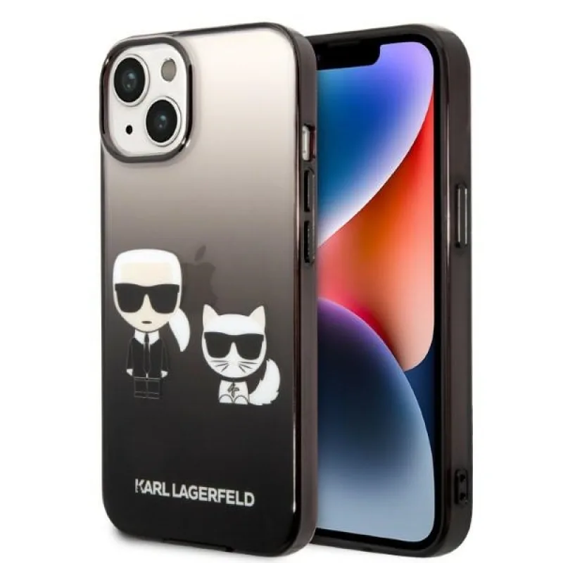 Karl Lagerfeld KLHCP14MTGKCK iPhone 14 Plus 6,7 "pevné puzdro čierna / čierna Gradient Ikonik Karl & Choupette