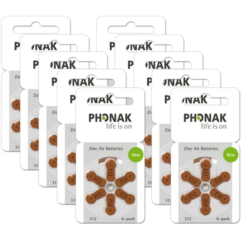 PHONAK 312 / PR41 značkové baterie do naslouchadel. Balení 10xBL6