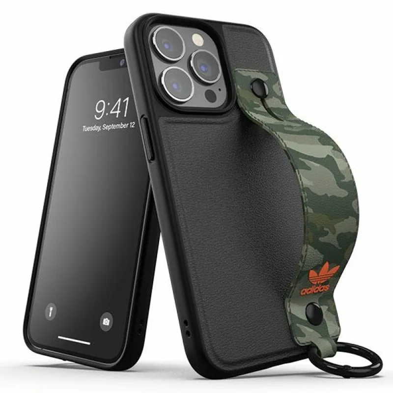 Adidas OR Hand Strap Case iPhone 13 Pro /13 6,1" čierno-zelený/čierno-zelený 47111