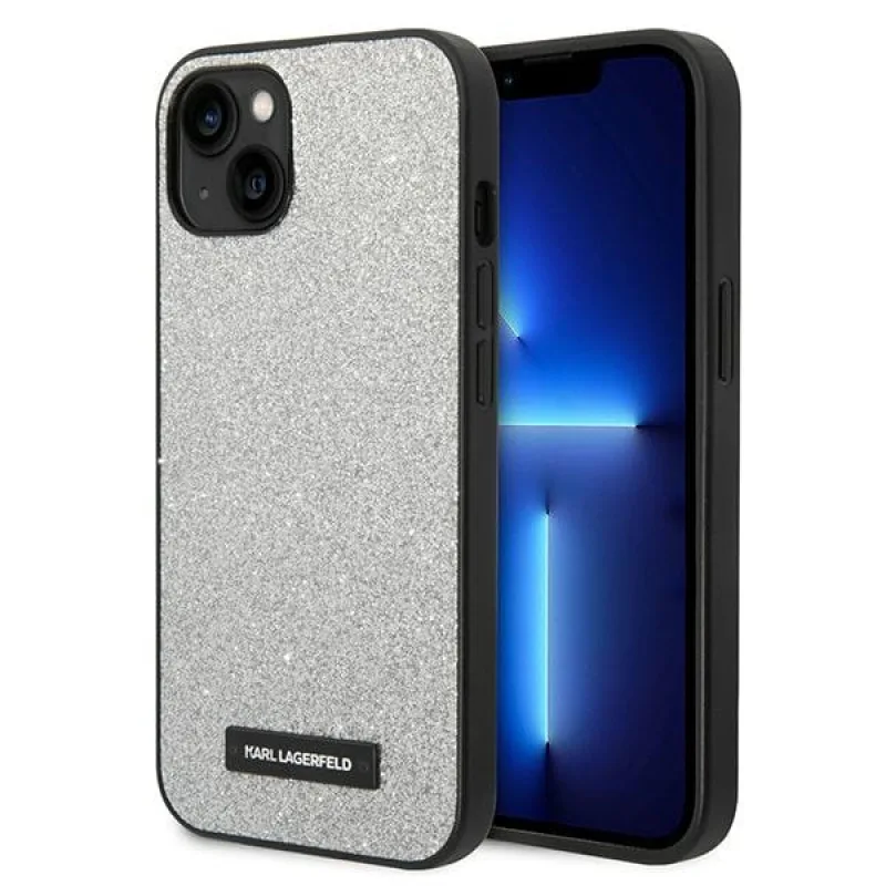 Karl Lagerfeld KLHCP14MG2ELS iPhone 14 Plus 6,7 "pevné puzdro strieborné/strieborné s lesklou plaketou Logo