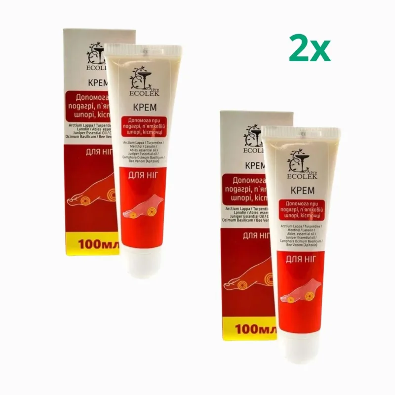 Ecolek Zvýhodnený set: 2x Krém na starostlivosť o nohy, pätné ostrohy, haluxy a dna - 100ml -