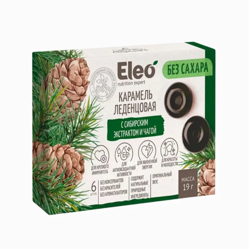 Specialist Karamelové cukríky so sibírskym extraktom a čagou - 6ks/19g - HealthNA