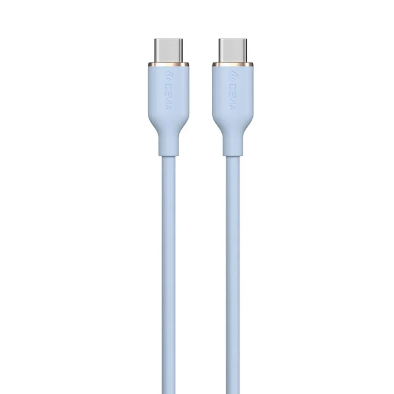 Devia kábel USB-C to USB-C Jelly Series Silicone Cable 1.2m - Blue…
