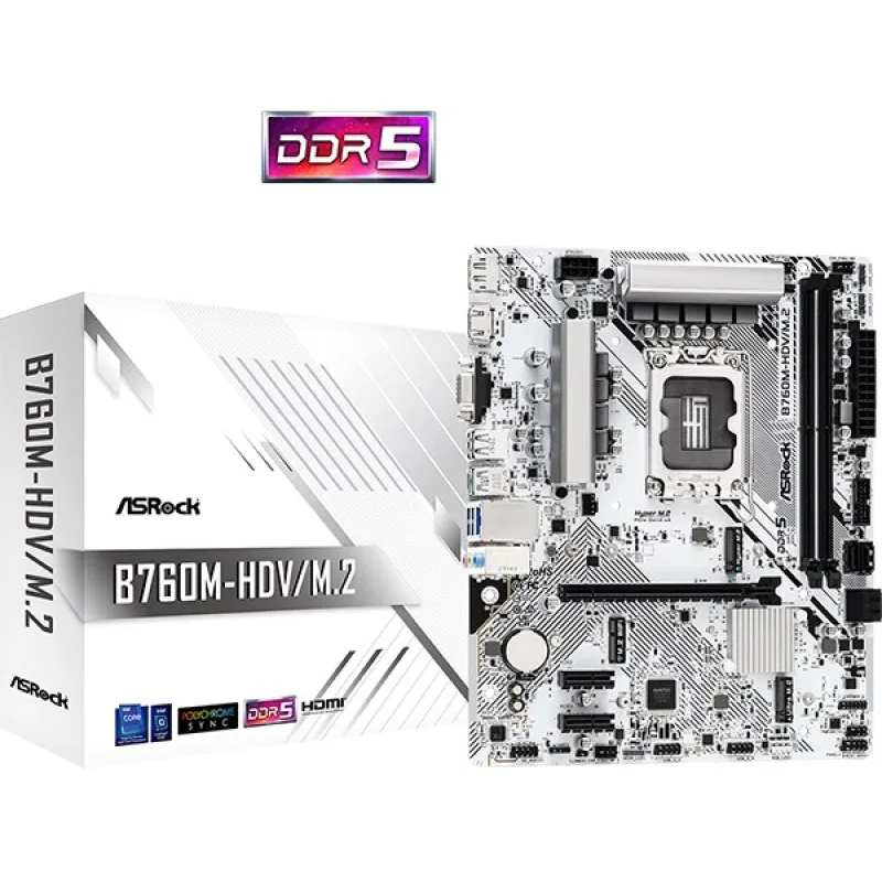 ASRock MB Sc LGA1700 B760M-HDV/ M.2, Intel B760, 2xDDR5, 1xDP, 1xHDMI…