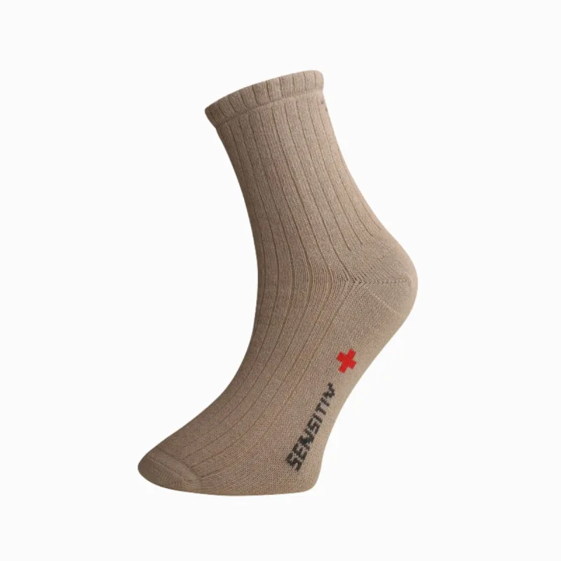 Ovecha Ponožky pre osoby s objemnými nohami - béžové - Veľkosť: L (35-38)