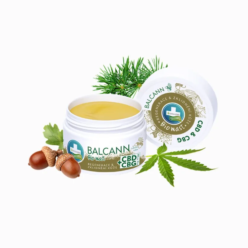 Annabis BALCANN CBD + CBG BIO konopná masť s dubovou kôrou - 50 ml -