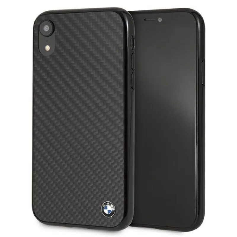 Kryt BMW Siganture Carbon na iPhone Xr – čierny