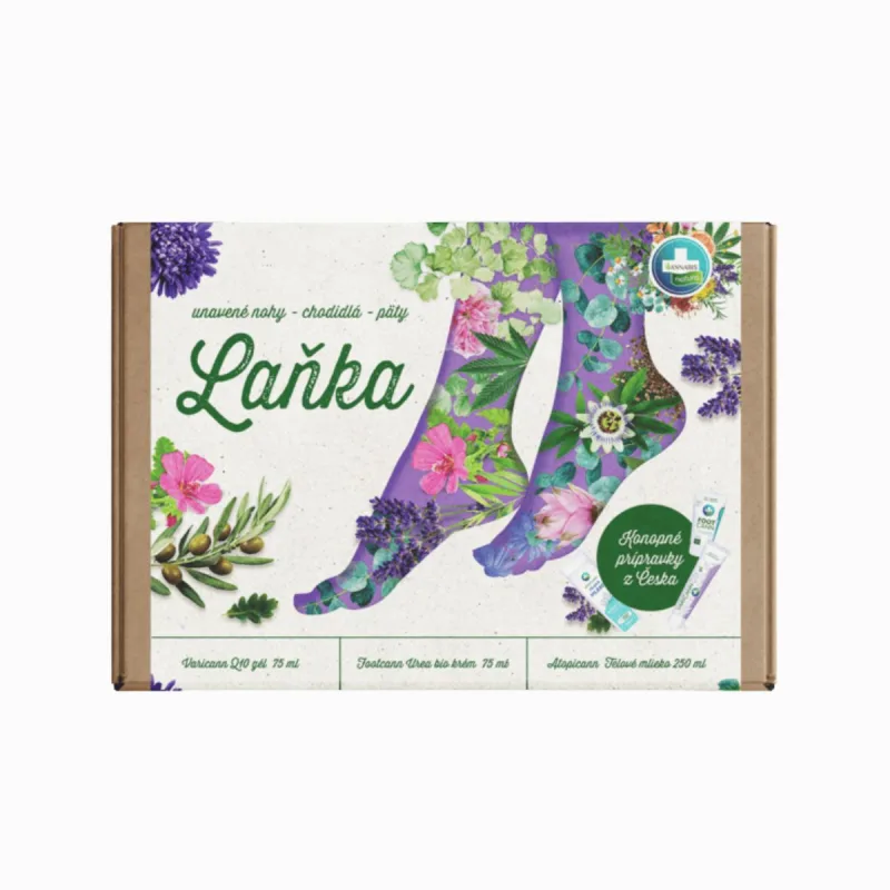 Annabis Darčekové balenie LAŇKA pre unavené nohy, chodidlá a päty -