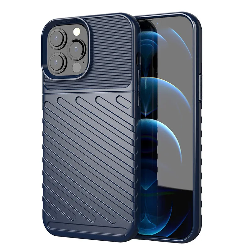 Thunder Case Flexibilné Tough Rugged Cover TPU puzdro pre iPhone 13 Pro Max modré