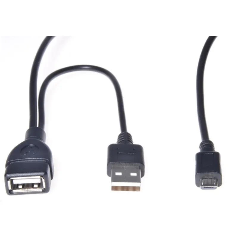 PREMIUMCORD USB redukčný kábel USB A/ samec+USB A/ samec - Micro USB/…