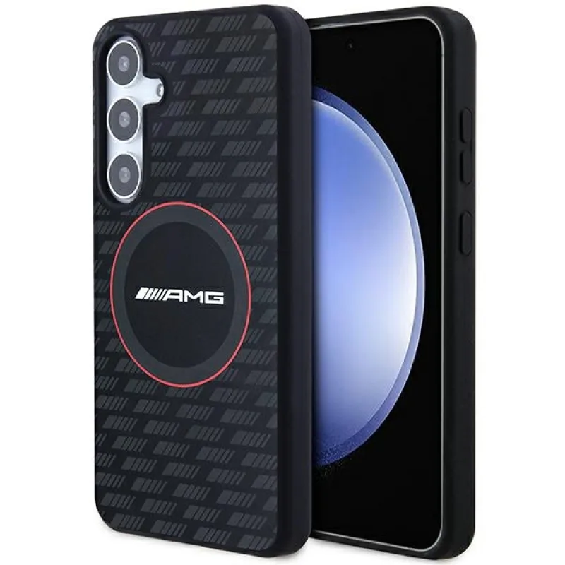 Puzdro AMG Silicone Carbon Pattern MagSafe pre Samsung Galaxy S24+ - čierne