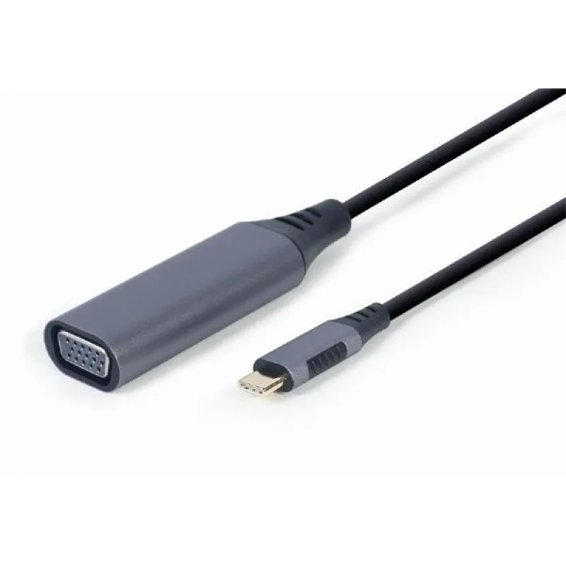 Gembird adaptér USB-C (M) na VGA (F), 0.15m kábel, šedý A-USB3C-VGA-01