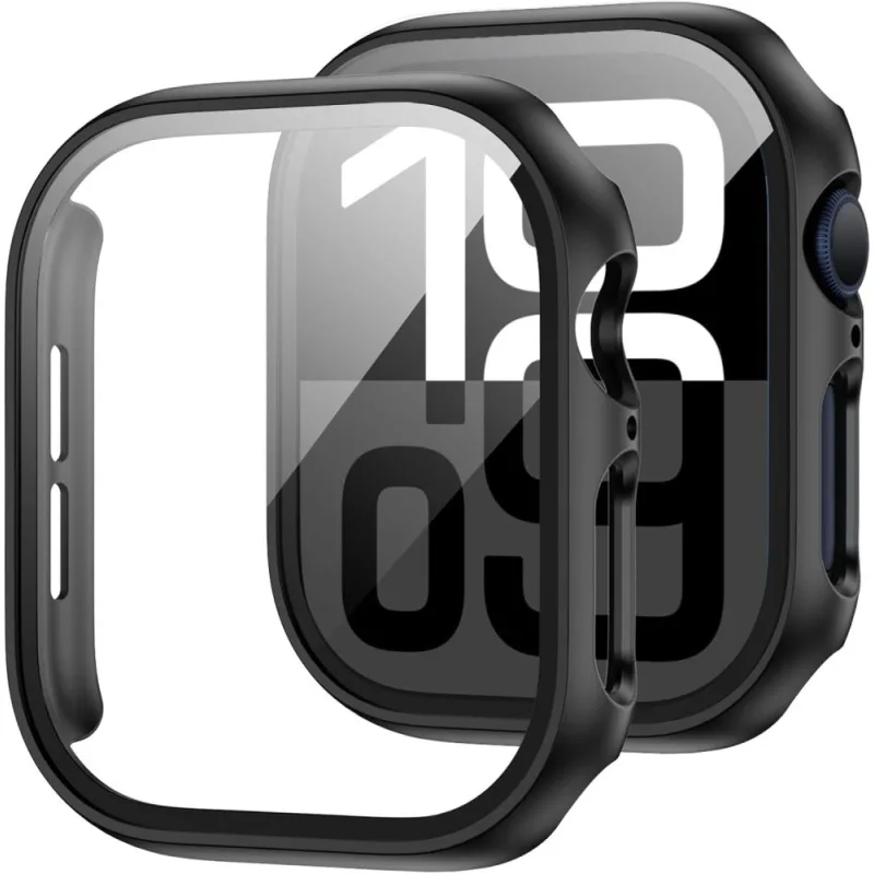 Puzdro z tvrdeného skla Tech-Protect Defense360 pre Apple Watch 10 (46 mm) – čierne
