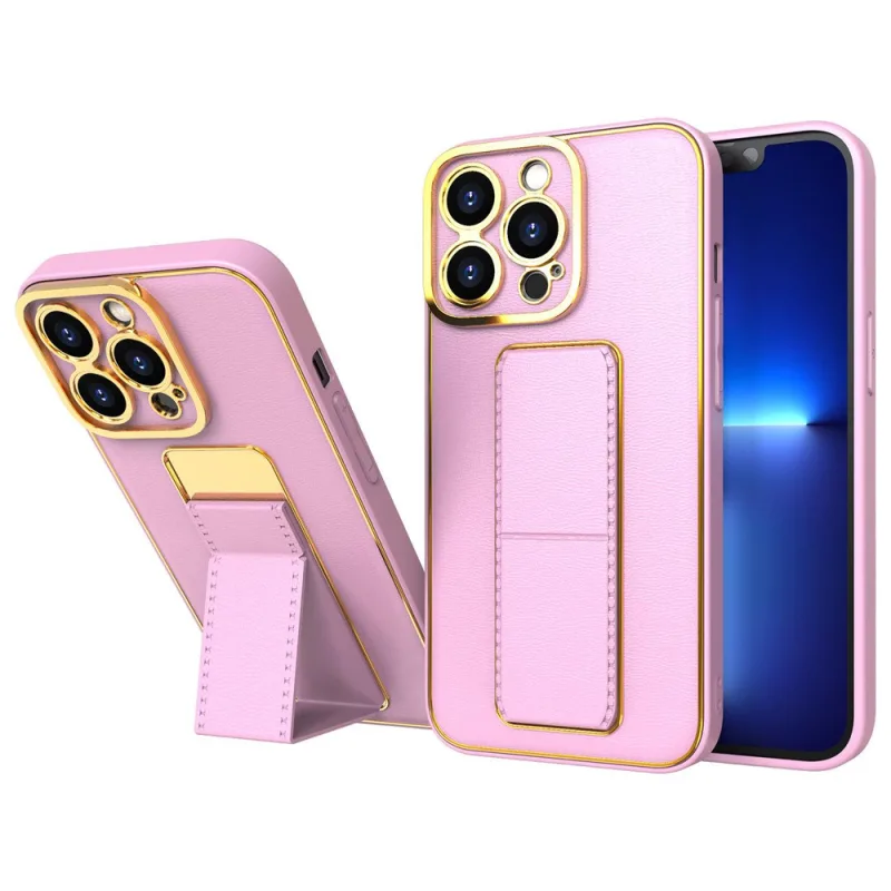 Nové puzdro Kickstand Case pre iPhone 13 Pro Max so stojanom ružové
