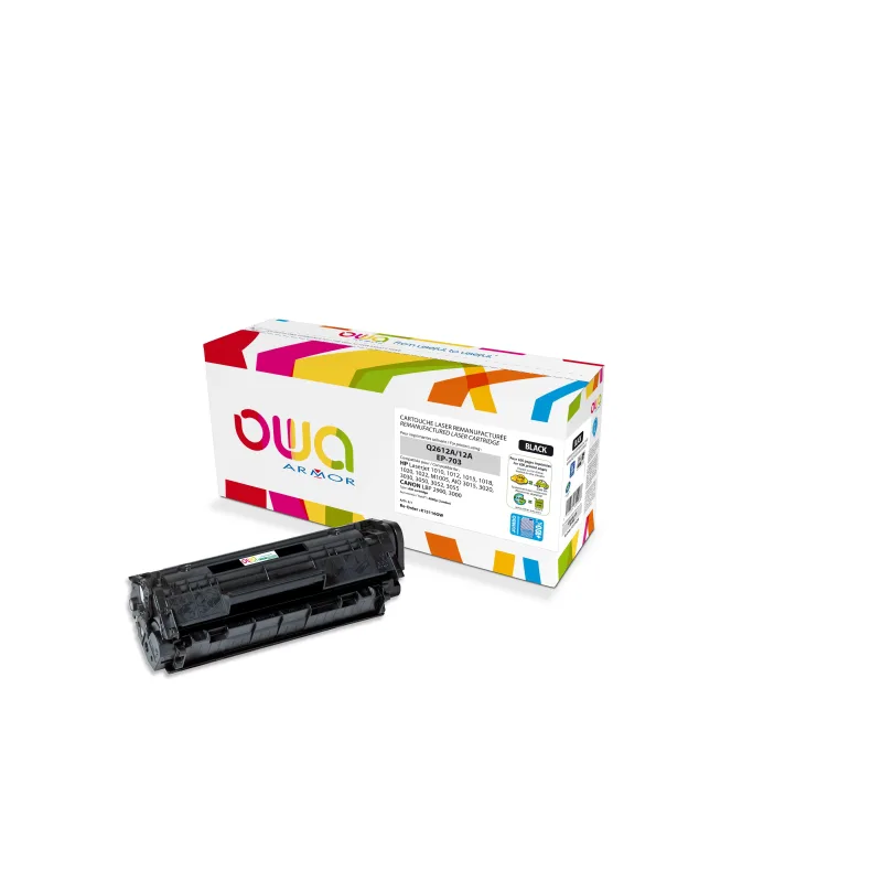 OWA Armor toner kompatibilný HP LJ 101x, Q2612A, JUMBO, 4000st, čierna/…