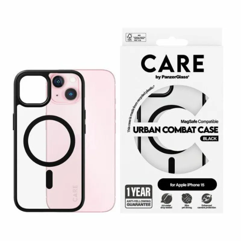 CARE by PanzerGlass Urban Combat Case MagSafe pre iPhone 15 - čierne