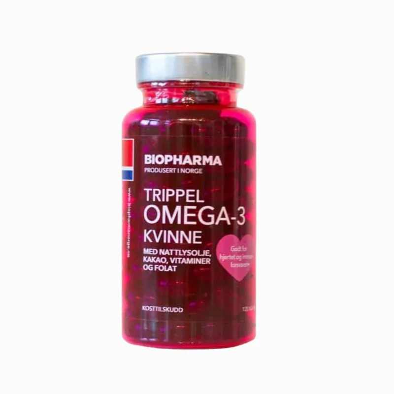 Biopharma Trippel OMEGA 3 Kvinne Kakao 120 kapsúl