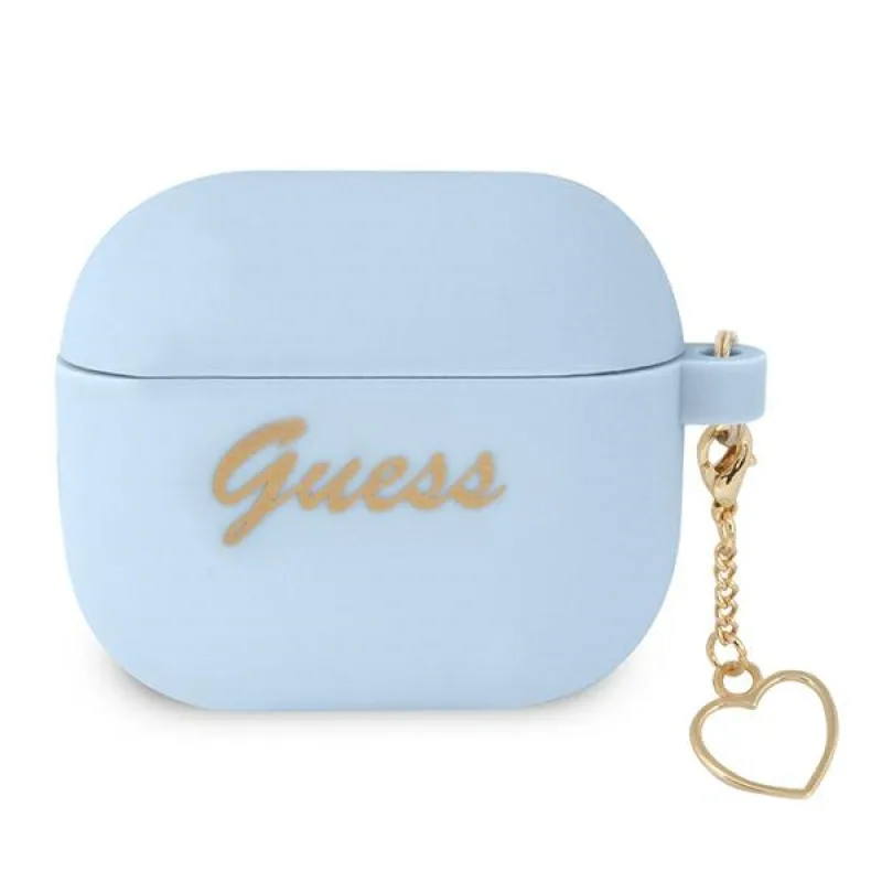 Guess GUA3LSCHSB kryt AirPods 3 modrý/modrý Silicone Charm Heart Collection