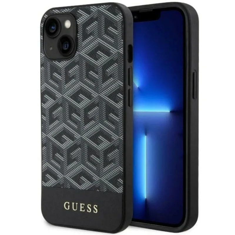 Guess GUHMP14MHGCFSEK iPhone 14 Plus 6,7" čierno-čierne pevné puzdro GCube Stripes MagSafe