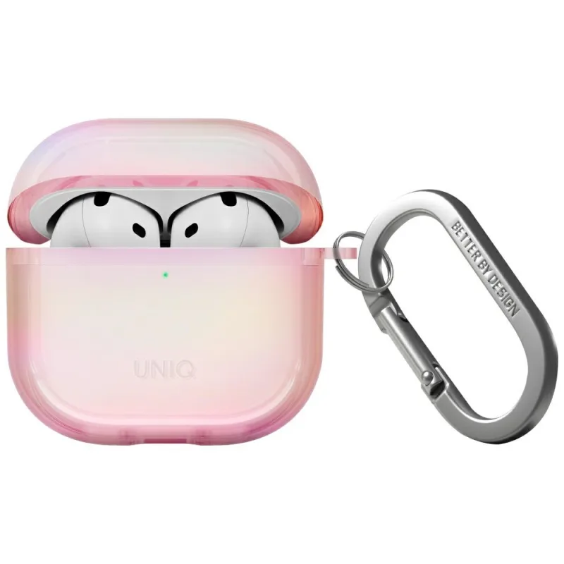 Puzdro Uniq Iridescia AirPods 4 Hang Case – Holo Pink