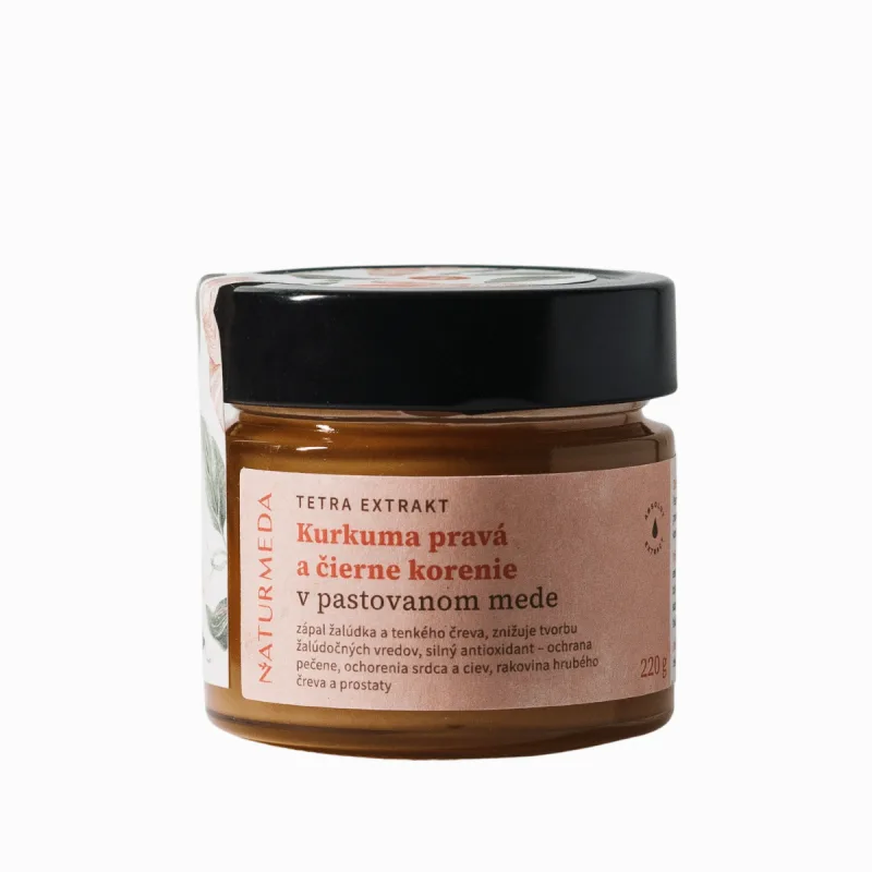 Naturmeda Terapeutický med s kurkumou a čiernym korením - 220g -